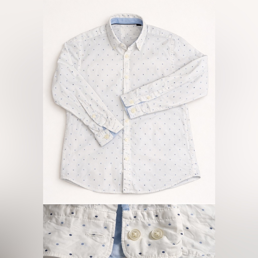 Hugo Boss White Shirt with Blue Dots